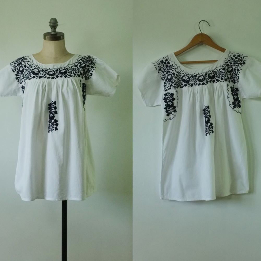 vintage oxacana top | white embroidered tunic